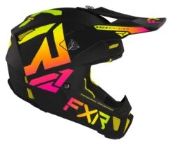 FXR Clutch CX Helmet -Moto Forge Sales Store fxr clutch cx helmet black pink hi viz yellow 3