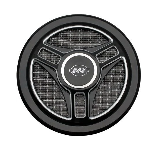 S&S Cycle Tri-Spoke Stealth Air Cleaner Cover 1 S&S Cycle Tri-Spoke Stealth Air Cleaner Cover